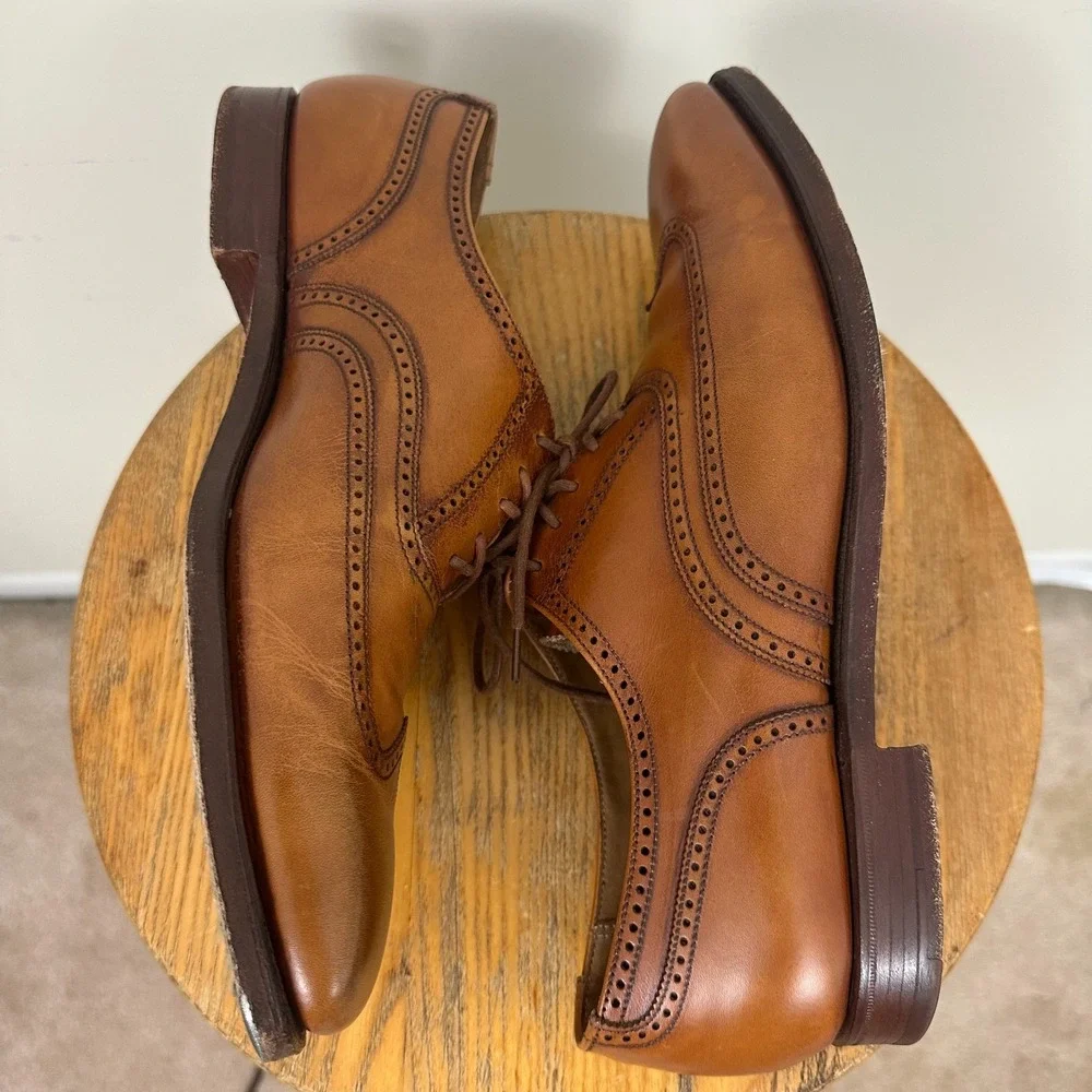 Crockett & Jones Drummond Mens US 7 E Dress Shoes Brown Leather Wingtip Oxford